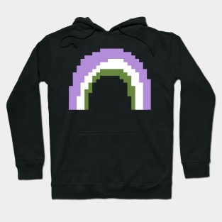 Gender Queer Pride Rainbow Pixel Art Hoodie